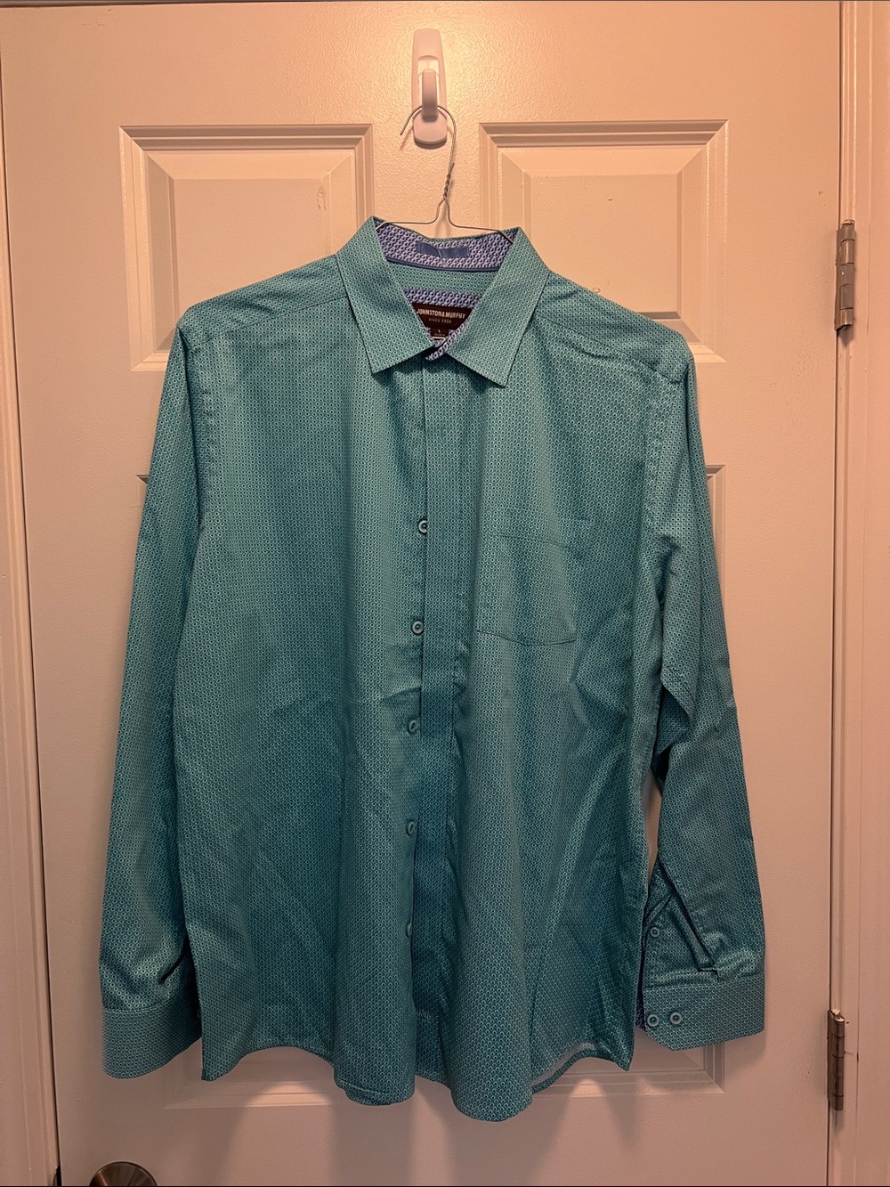 Johnston & Murphy Men's Teal Long-Sleeve Dress Shirt - Lightweight Button-Up